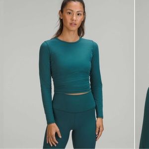 Lululemon All It Takes Long Sleeve Shirt *Ribbed Nulu in Green Jasper